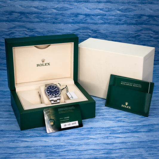 Rolex Oyster Perpetual Sunburst Blue Dial 41MM