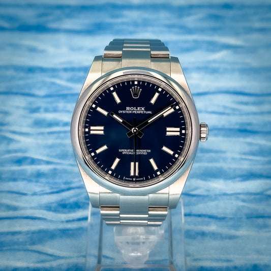 Rolex Oyster Perpetual Sunburst Blue Dial 41MM